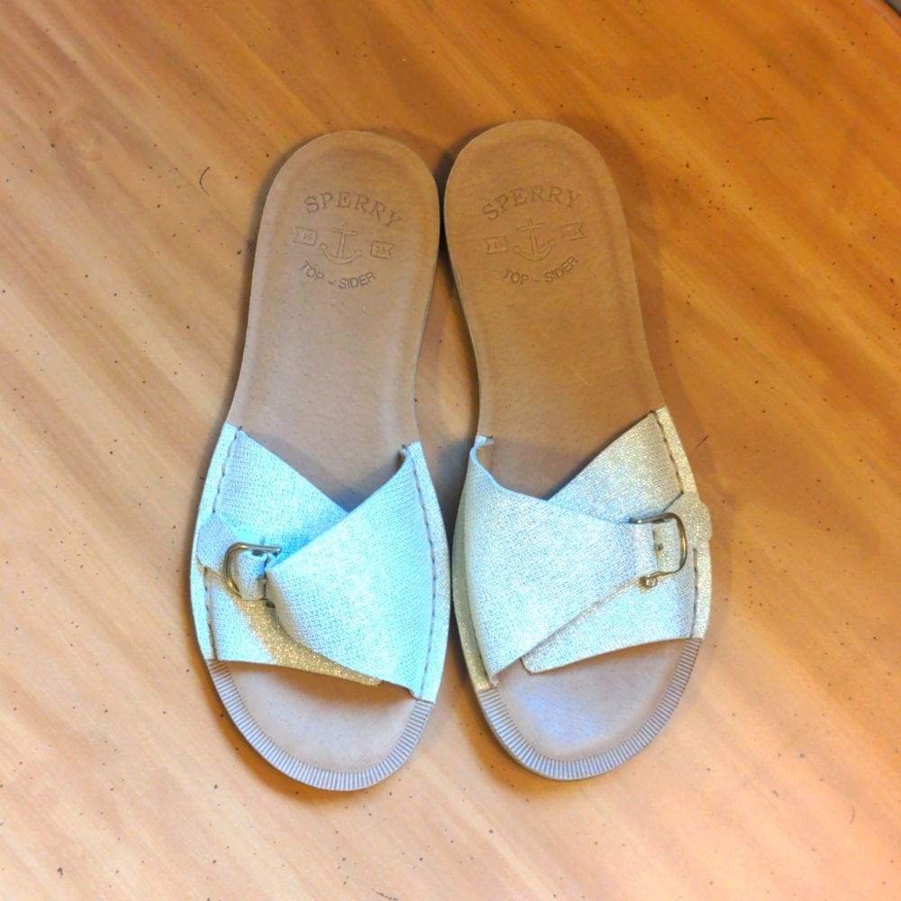 Like New Gold Sperry Sandals